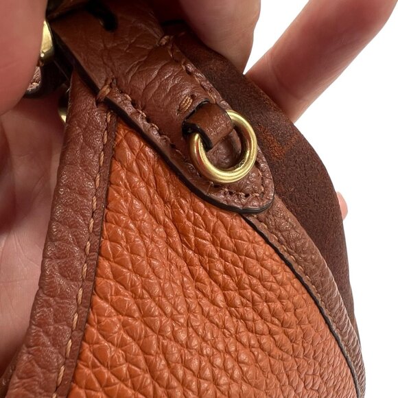 Coach Pebbled Leather Suede Lori Shoulder Bag With Gold Hardware & Zipper Pocket - Picture 9 of 16